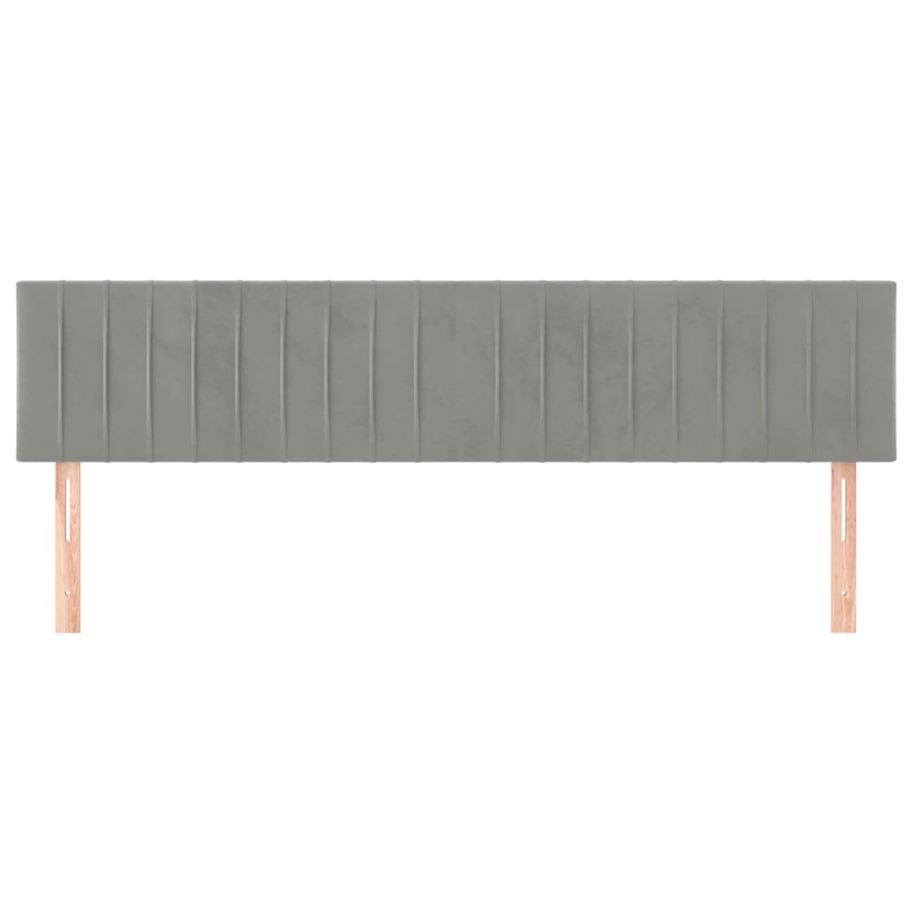 Testiere 2 pz Grigio Chiaro 100x5x78/88 cm in Velluto 346292