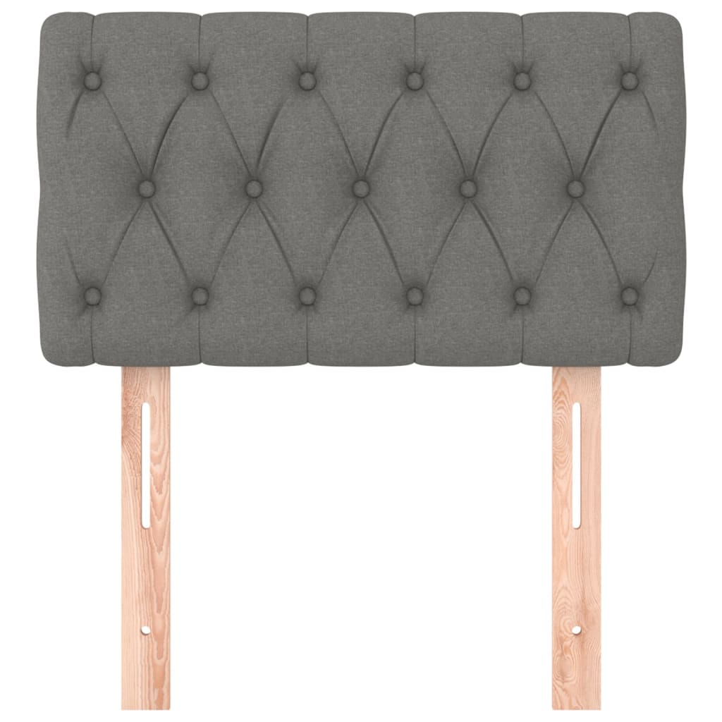 Testiera Grigio Scuro 80 x 7 x 78/88 cm in Tessuto 346299