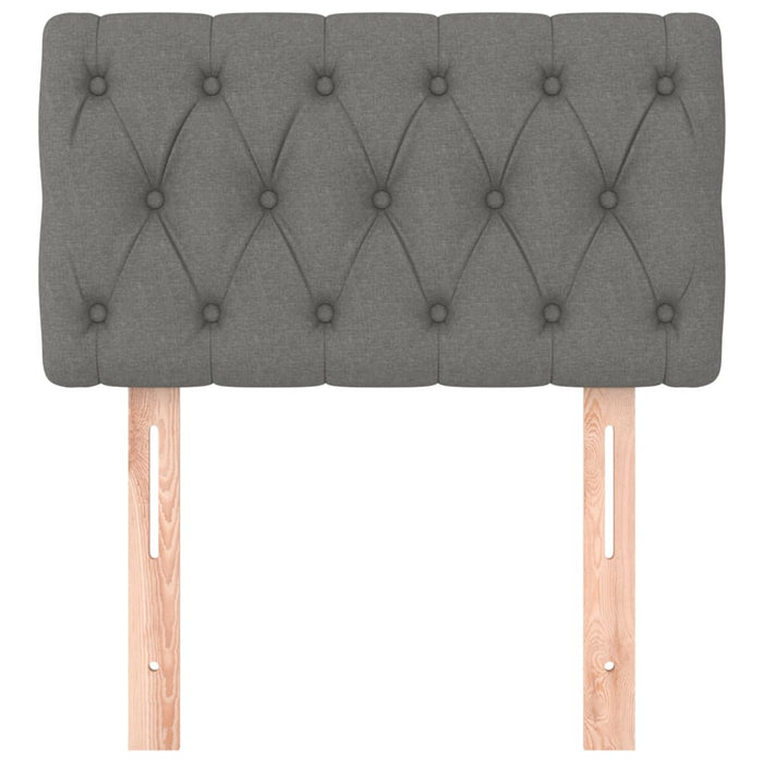 Testiera Grigio Scuro 80 x 7 x 78/88 cm in Tessuto 346299