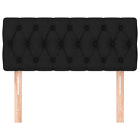 Testiera Nera 90 x 7 x 78/88 cm in Tessuto 346314