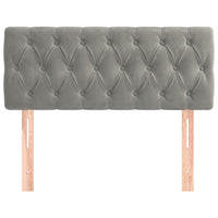 Testiera-Testata Decorativa Grigio Chiaro 90x7x78/88 cm in Velluto