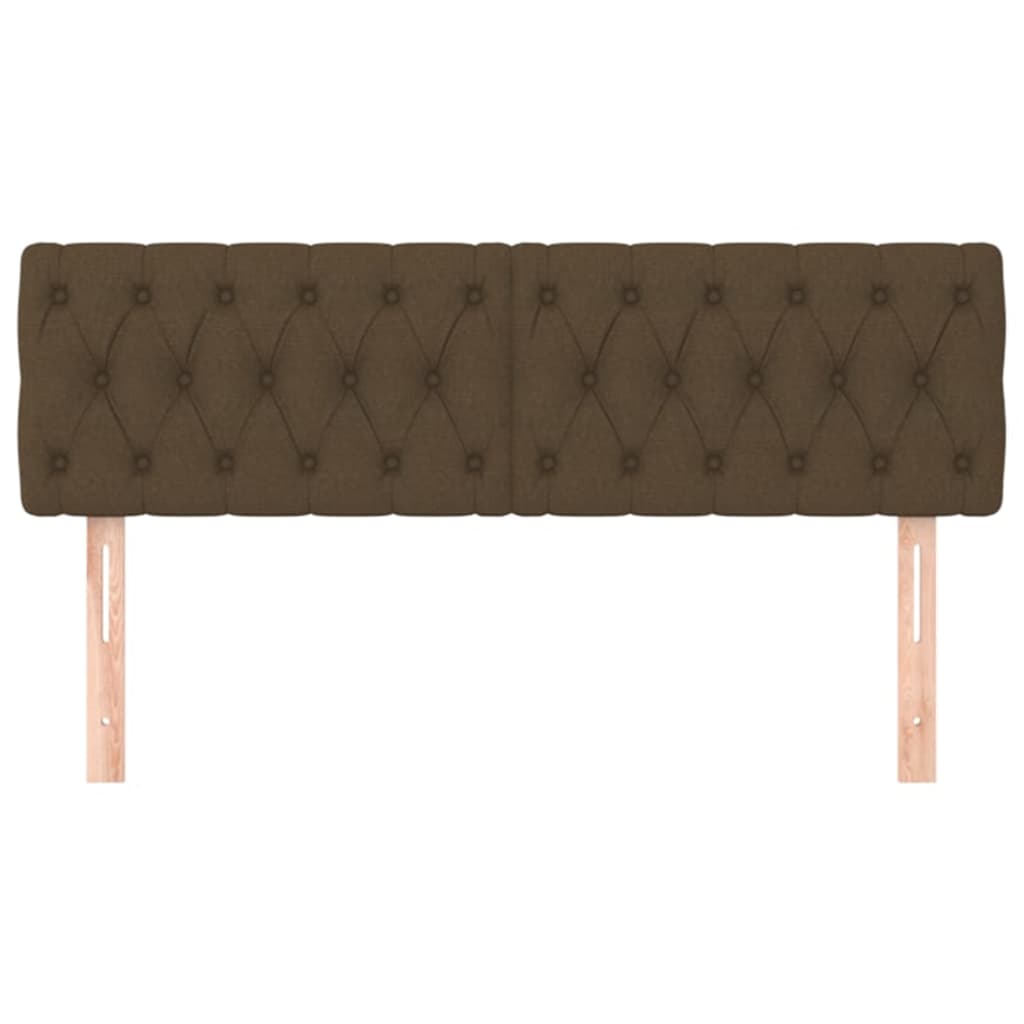 Testiera 2 pz Marrone Scuro 80 x 7 x 78/88 cm in Tessuto 346357