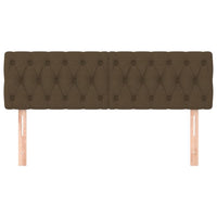 Testiera 2 pz Marrone Scuro 80 x 7 x 78/88 cm in Tessuto 346357