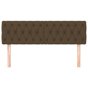 Testiera 2 pz Marrone Scuro 80 x 7 x 78/88 cm in Tessuto 346357