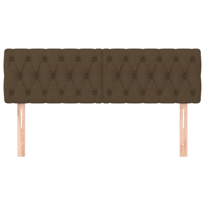 Testiera 2 pz Marrone Scuro 80 x 7 x 78/88 cm in Tessuto 346357