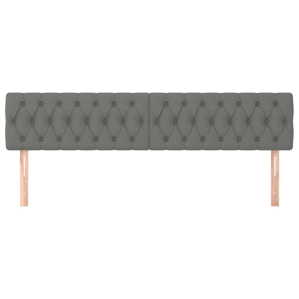 Testiera 2 pz Grigio Scuro 90x7x78/88 cm in Tessuto 346369
