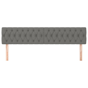 Testiera 2 pz Grigio Scuro 90x7x78/88 cm in Tessuto 346369