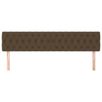 Testiera 2 pz Marrone Scuro 90 x 7 x 78/88 cm in Tessuto