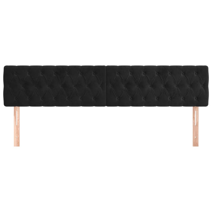 Testiera 2 pz Nera 90 x 7 x 78/88 cm in Velluto 346378