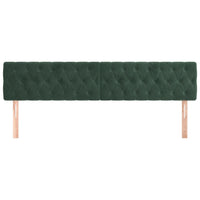 Testiera 2 pz Verde scuro 90 x 7 x 78/88 cm in Velluto 346379