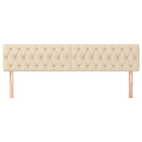 Testiera 2 pz-Set di 2 Testata-Testiera Decorativa Crema 100 x 7 x 78/88 cm in Tessuto