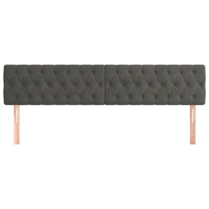 Testiere 2 pz Grigio Scuro 100x7x78/88 cm in Velluto 346391