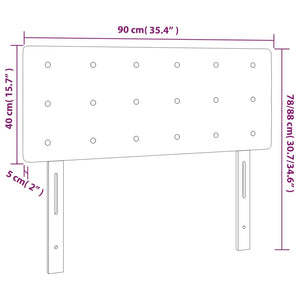 Testiera-Testata del letto Bianca 90x5x78/88 cm in Similpelle