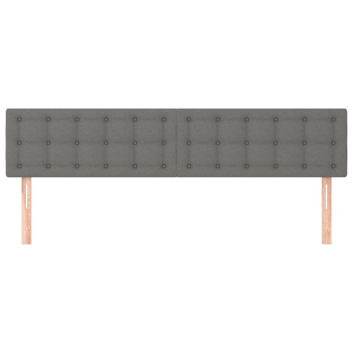 Testiera 2 pz Grigio Scuro 80x5x78/88 cm in Tessuto 346477