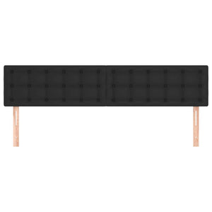 Testiera 2 pz-Set di 2 Testata-Testiera Decorativa Nera 80x5x78/88 cm in Similpelle 721994