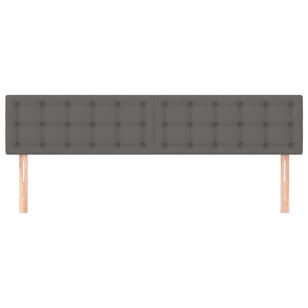 Testiera 2 pz-Set di 2 Testata-Testiera Decorativa Grigio 80x5x78/88 cm in Similpelle 379978