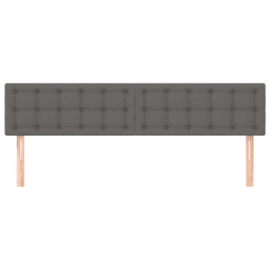 Testiera 2 pz-Set di 2 Testata-Testiera Decorativa Grigio 80x5x78/88 cm in Similpelle 379978