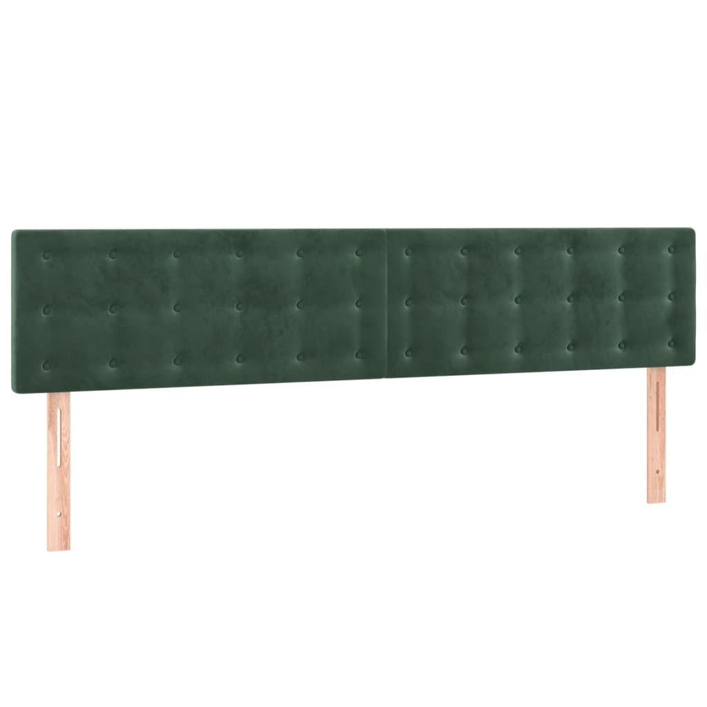 Testiera 2 pz-Set di 2 Testata-Testiera Decorativa Verde Scuro 80x5x78/88 cm in Velluto 887685