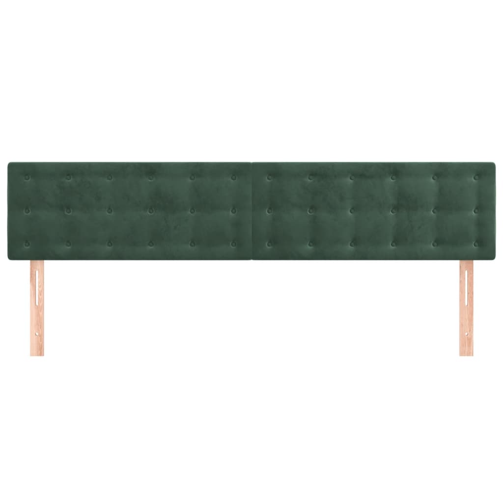 Testiera 2 pz-Set di 2 Testata-Testiera Decorativa Verde scuro 90x5x78/88 cm in Velluto 802163