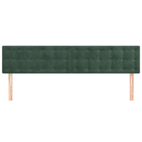 Testiera 2 pz-Set di 2 Testata-Testiera Decorativa Verde scuro 90x5x78/88 cm in Velluto 802163