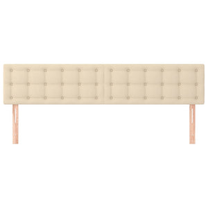 Testiera 2 pz Crema 100x5x78/88 cm in Tessuto