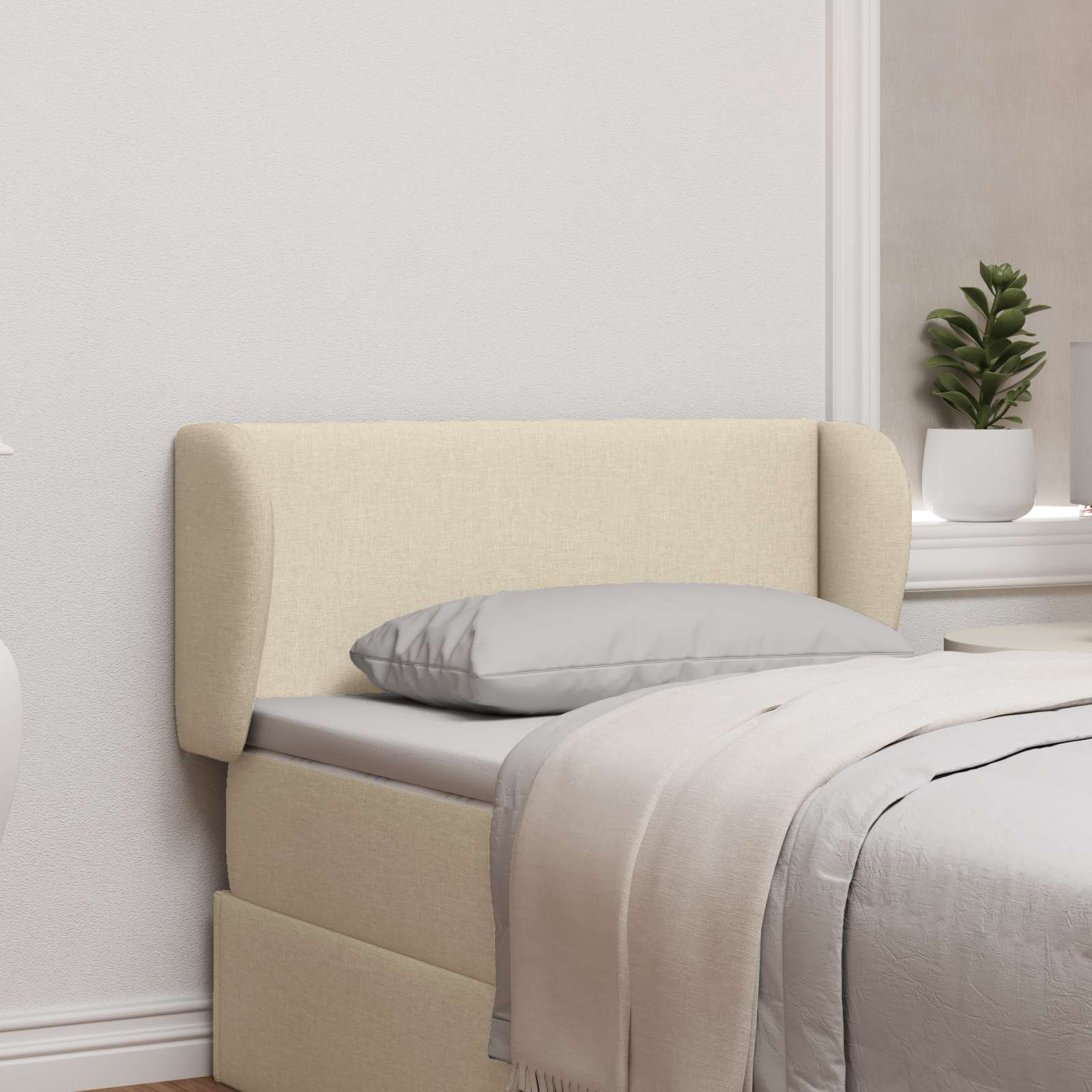Orecchia della Testata Crema 40 x 23 x 6 cm Tessuto 346541