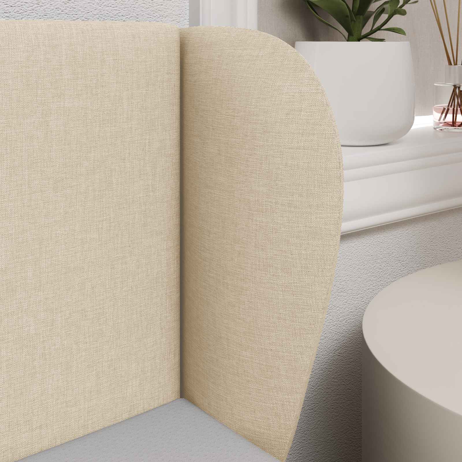 Orecchia della Testata Crema 40 x 23 x 6 cm Tessuto 346541
