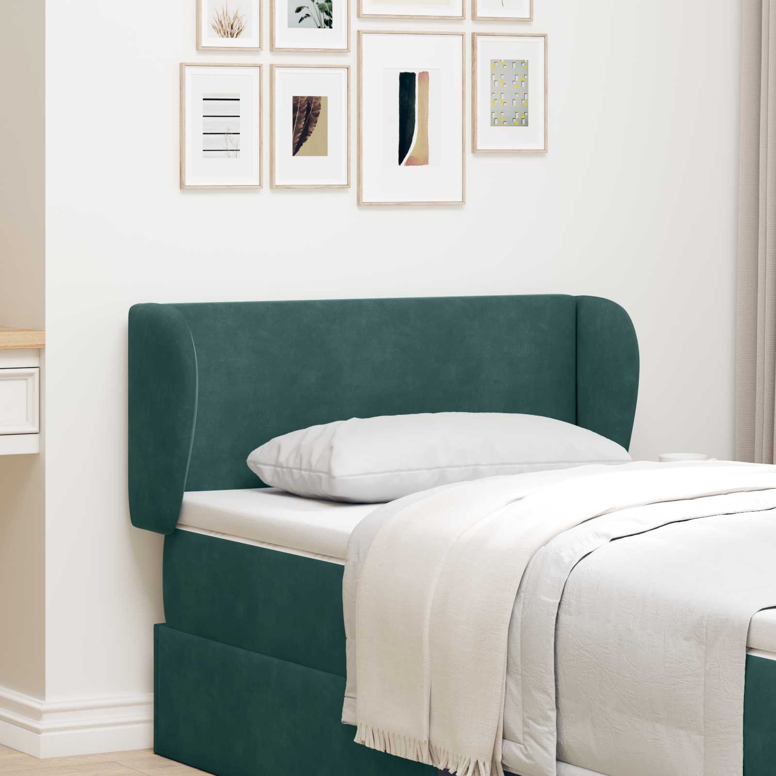 Orecchia della Testata Verde 40 x 23 x 6 cm Velluto 346553