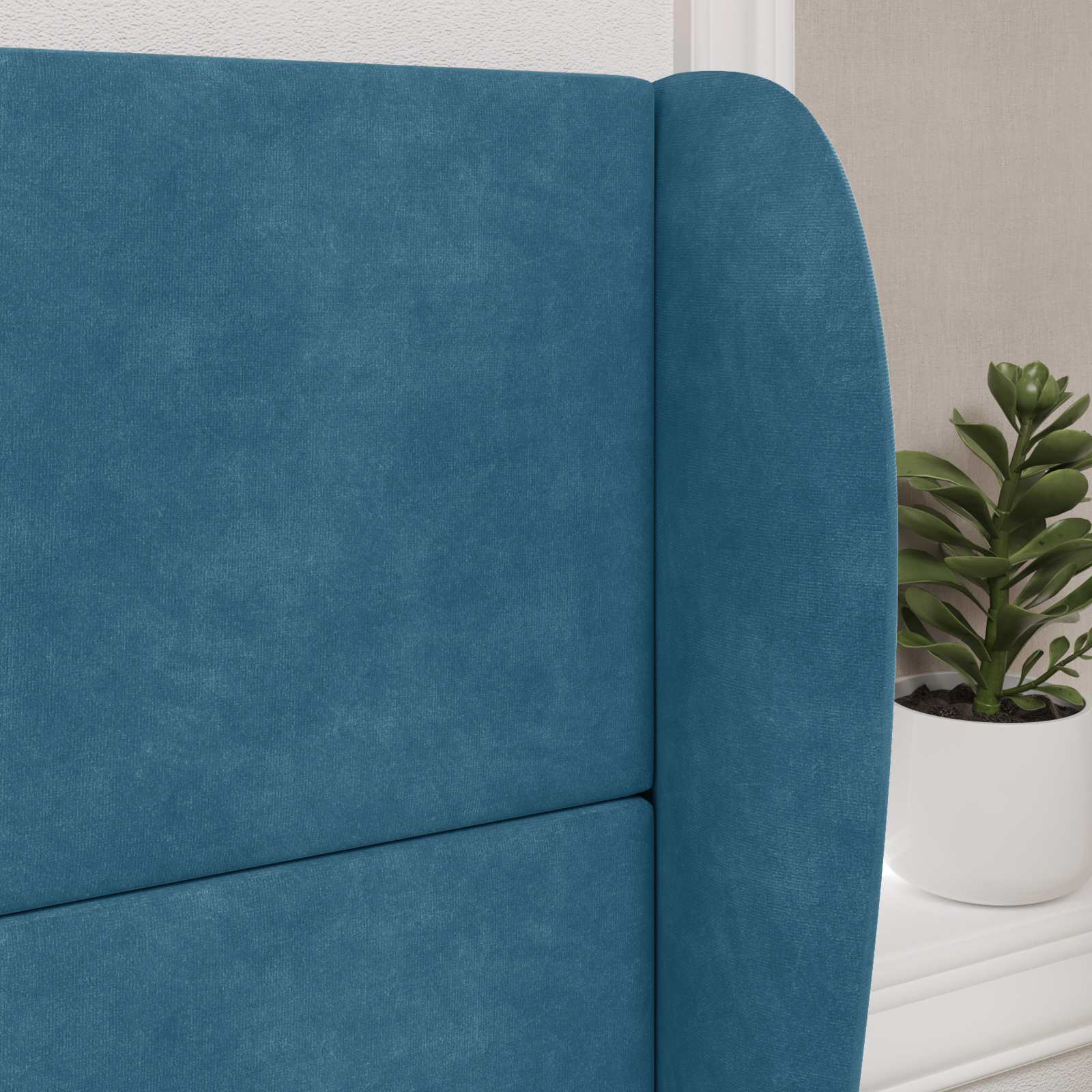 Orecchia della Testata Blu 80 x 23 x 6 cm Velluto 346574