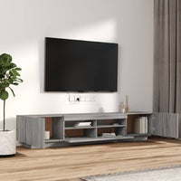 Set Mobili TV 2 pz con Luci LED-Set di 2 Credenza per TV Grigio Sonoma Legno Multistrato 559407