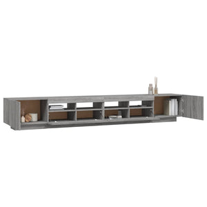 Set Mobili TV 3 pz con Luci LED-Set di 3 Credenza per TV Grigio Sonoma Legno Multistrato 158325