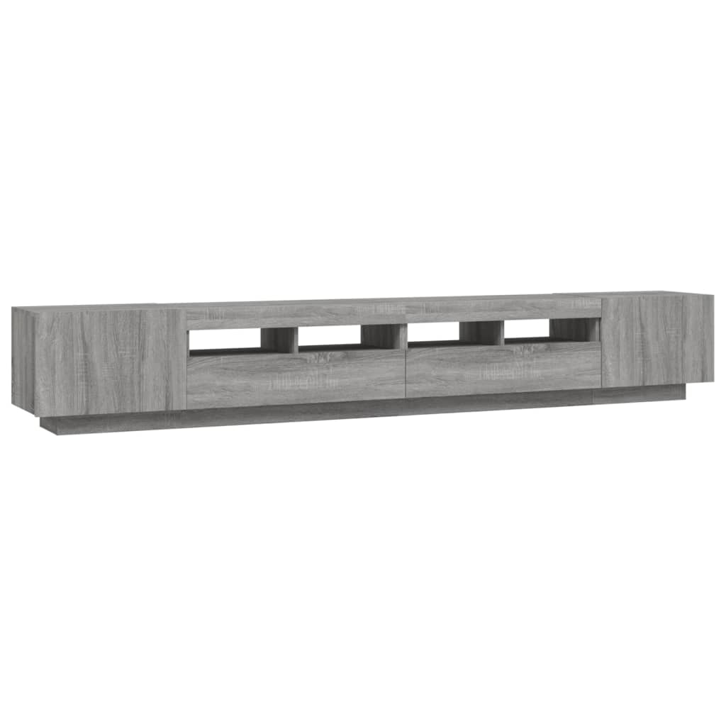 Set Mobili TV 3 pz con Luci LED-Set di 3 Credenza per TV Grigio Sonoma Legno Multistrato 158325
