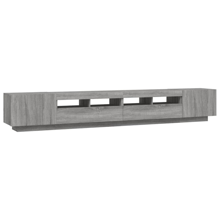 Set Mobili TV 3 pz con Luci LED-Set di 3 Credenza per TV Grigio Sonoma Legno Multistrato 158325