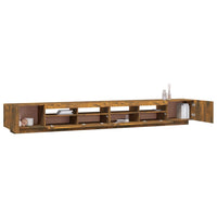 Set Mobili TV 3pz con Luci LED-Set di 3 Credenza per TV Rovere Fumo in Legno Multistrato