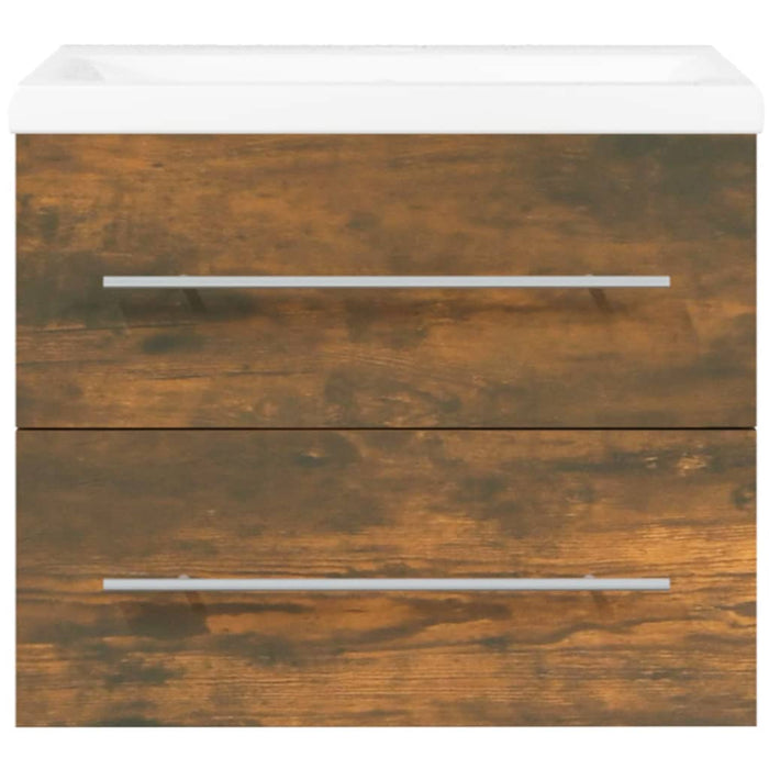 Mobile Bagno con Lavabo Integrato Rovere Fumo Legno Multistrato 3120179