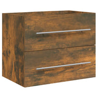 Mobile Bagno con Lavabo Integrato Rovere Fumo Legno Multistrato 3120179