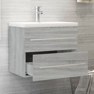 Mobile Bagno e Lavabo Integrato Grigio Sonoma Legno Multistrato cod mxl 71910