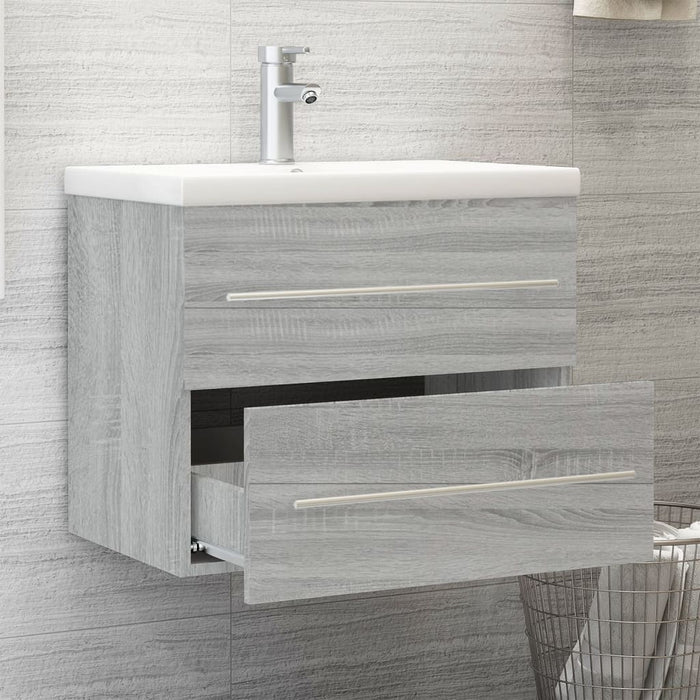 Mobile Bagno e Lavabo Integrato Grigio Sonoma Legno Multistrato 3120180