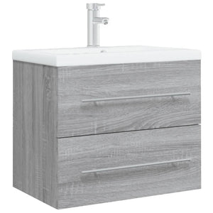 Mobile Bagno e Lavabo Integrato Grigio Sonoma Legno Multistrato cod mxl 71910