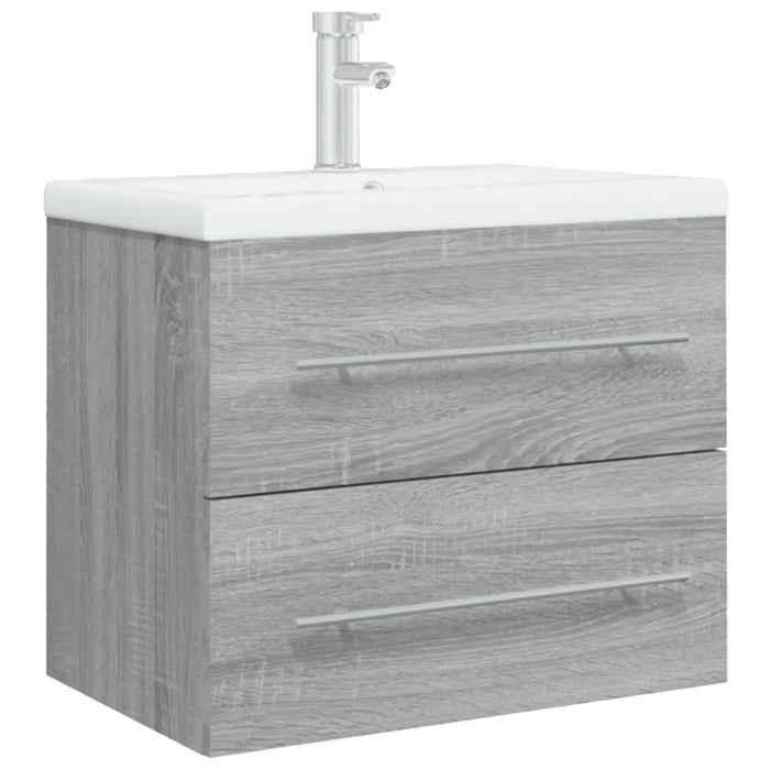 Mobile Bagno e Lavabo Integrato Grigio Sonoma Legno Multistrato 3120180