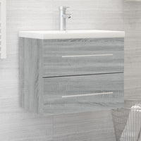 Mobile Bagno e Lavabo Integrato Grigio Sonoma Legno Multistrato cod mxl 71910