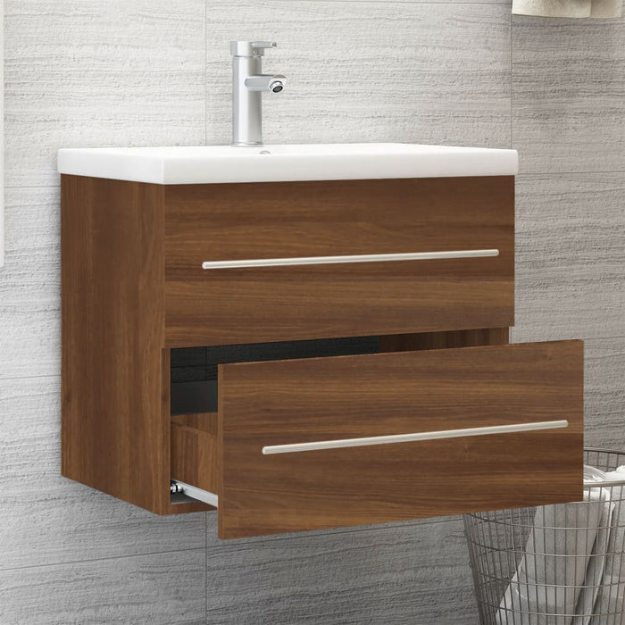Mobile Bagno Lavabo Integrato Rovere Marrone Legno Multistrato 3120181