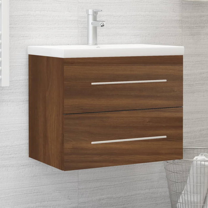Mobile Bagno Lavabo Integrato Rovere Marrone Legno Multistrato 3120181