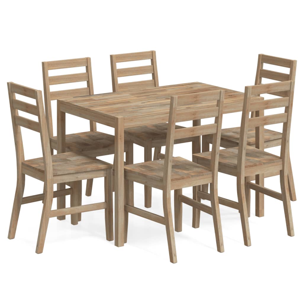 Set da Pranzo 7 pz in Legno Massello di Acacia 3106442