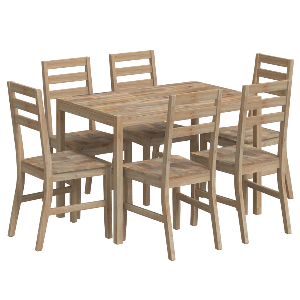 Set da Pranzo 7 pz in Legno Massello di Acacia cod mxl 12563