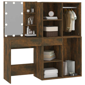 Toeletta con LED e Armadietti Rovere Fumo in Legno Multistrato cod mxl 66076