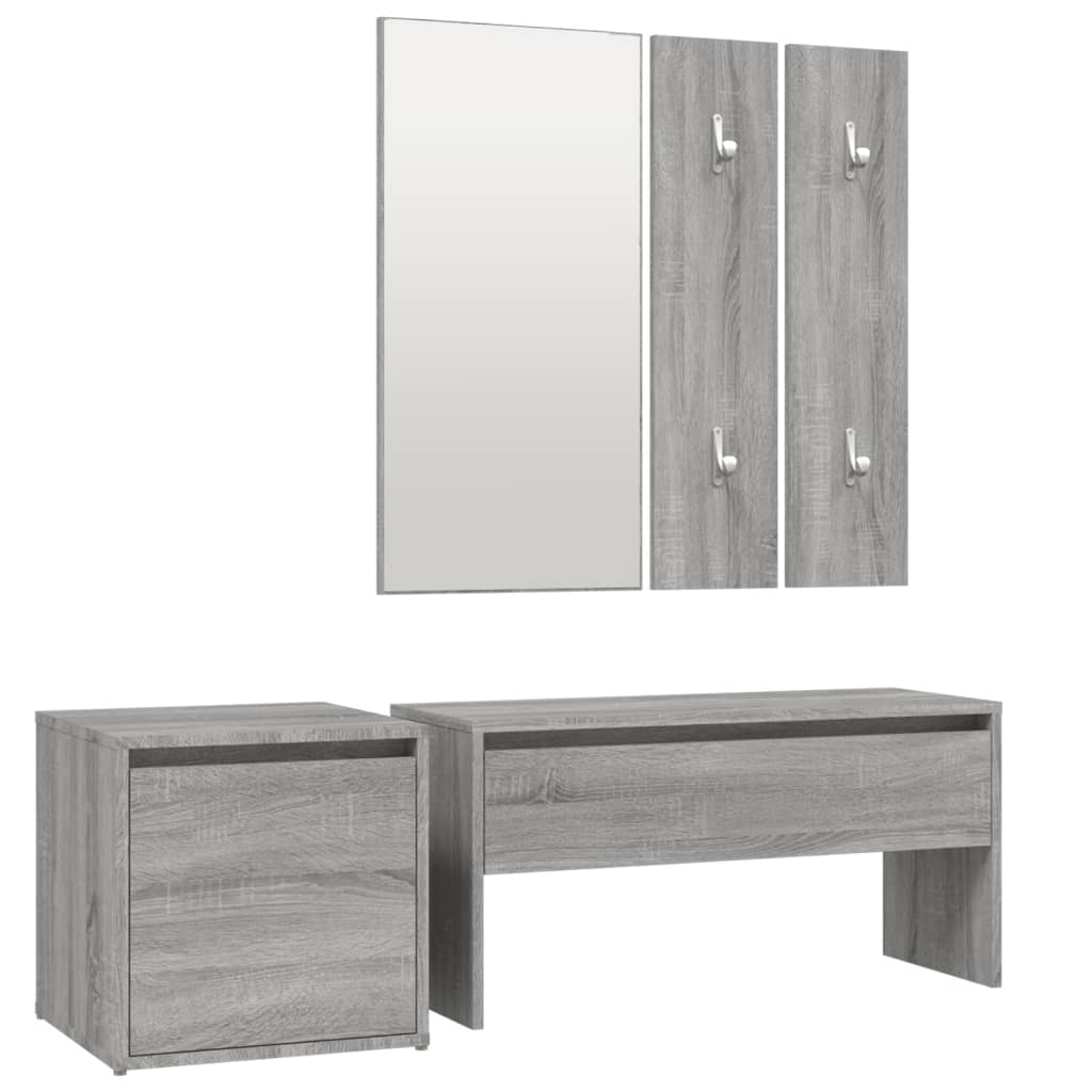 Set di Mobili da Corridoio Grigio Sonoma in Legno Multistrato cod mxl 73569