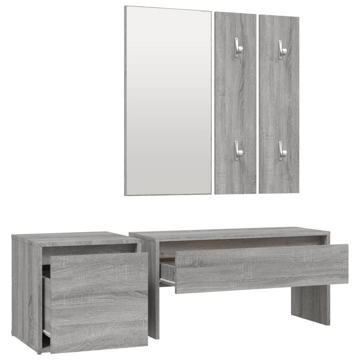 Set di Mobili da Corridoio Grigio Sonoma in Legno Multistrato cod mxl 73569