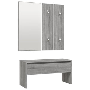 Set di Mobili da Corridoio Grigio Sonoma in Legno Multistrato cod mxl 73569
