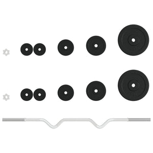 Set Bilanciere con Dischi 30 kg in Ghisa e Acciaio Cromato 93629